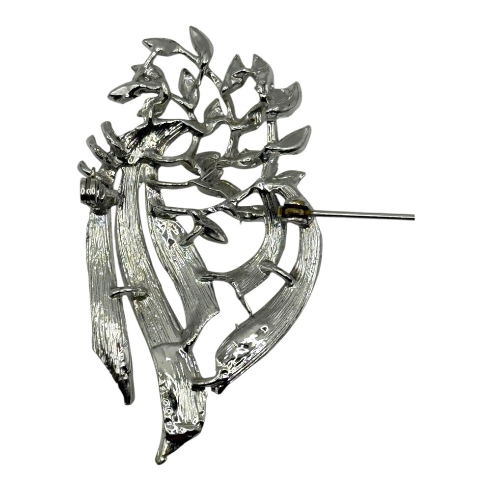 Source Unknown Silver Leaf Brooch - image 4